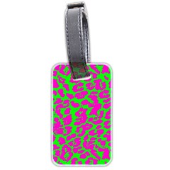 Neon Big Cat Luggage Tag (two Sides) by Angelandspot