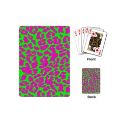 Neon Big Cat Playing Cards Single Design (mini) by Angelandspot