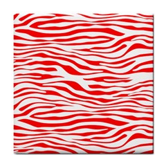 Red and White Zebra Tile Coaster