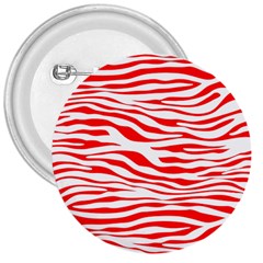 Red And White Zebra 3  Buttons by Angelandspot