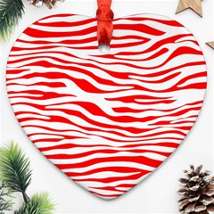 Red and White Zebra Ornament (Heart)