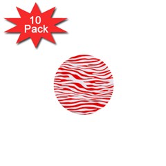 Red and White Zebra 1  Mini Buttons (10 pack) 