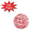 Red and White Zebra 1  Mini Magnets (100 pack)  Front