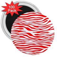 Red and White Zebra 3  Magnets (100 pack)