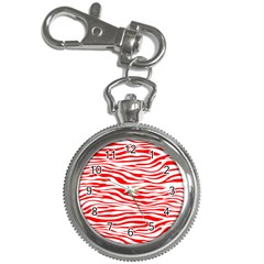 Red and White Zebra Key Chain Watches