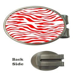 Red and White Zebra Money Clips (Oval) 