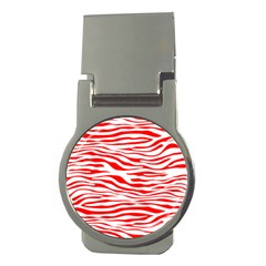 Red and White Zebra Money Clips (Round) 