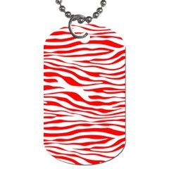 Red and White Zebra Dog Tag (Two Sides)