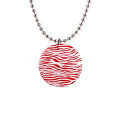 Red and White Zebra 1  Button Necklace