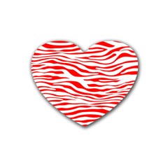 Red and White Zebra Heart Coaster (4 pack) 