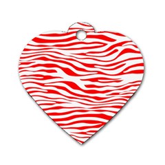 Red and White Zebra Dog Tag Heart (Two Sides)