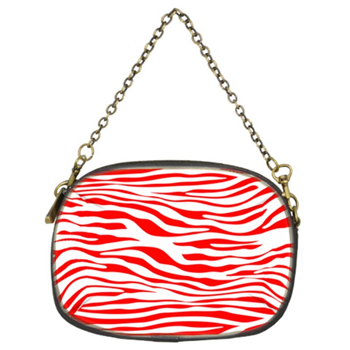 Red and White Zebra Chain Purse (Two Sides)