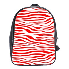 Red and White Zebra School Bag (Large)