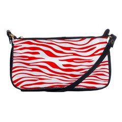 Red and White Zebra Shoulder Clutch Bag