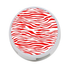 Red and White Zebra 4-Port USB Hub (One Side)