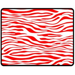 Red and White Zebra Fleece Blanket (Medium) 