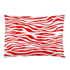 Red And White Zebra Pillow Case (two Sides) by Angelandspot