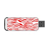 Red and White Zebra Portable USB Flash (Two Sides) Front