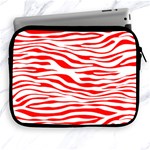 Red and White Zebra Apple iPad 2/3/4 Zipper Cases Front