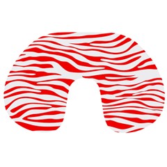 Red and White Zebra Travel Neck Pillow