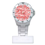 Red and White Zebra Plastic Nurses Watch Front