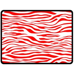 Red and White Zebra Double Sided Fleece Blanket (Large) 