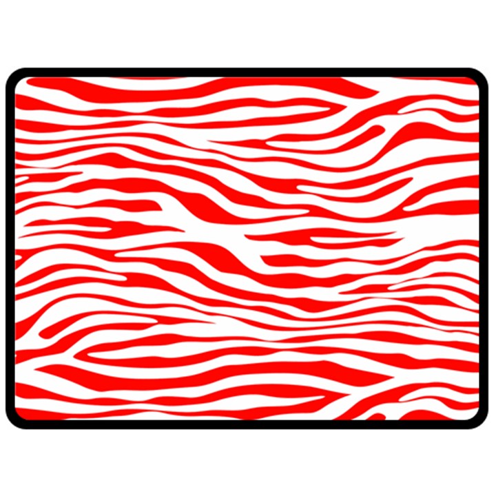 Red and White Zebra Double Sided Fleece Blanket (Large) 