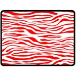 Red and White Zebra Double Sided Fleece Blanket (Large)  80 x60  Blanket Back