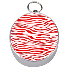 Red and White Zebra Silver Compasses