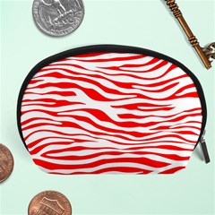 Red and White Zebra Accessory Pouch (Large)