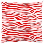 Red and White Zebra Large Flano Cushion Case (Two Sides) Back