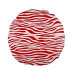 Red and White Zebra Standard 15  Premium Flano Round Cushions Front