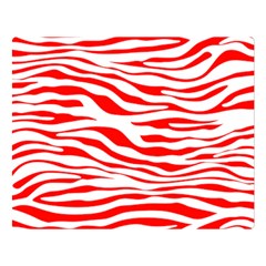 Red and White Zebra Double Sided Flano Blanket (Large) 