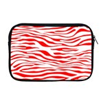 Red and White Zebra Apple MacBook Pro 17  Zipper Case Front