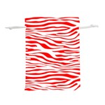 Red and White Zebra Lightweight Drawstring Pouch (S) Front