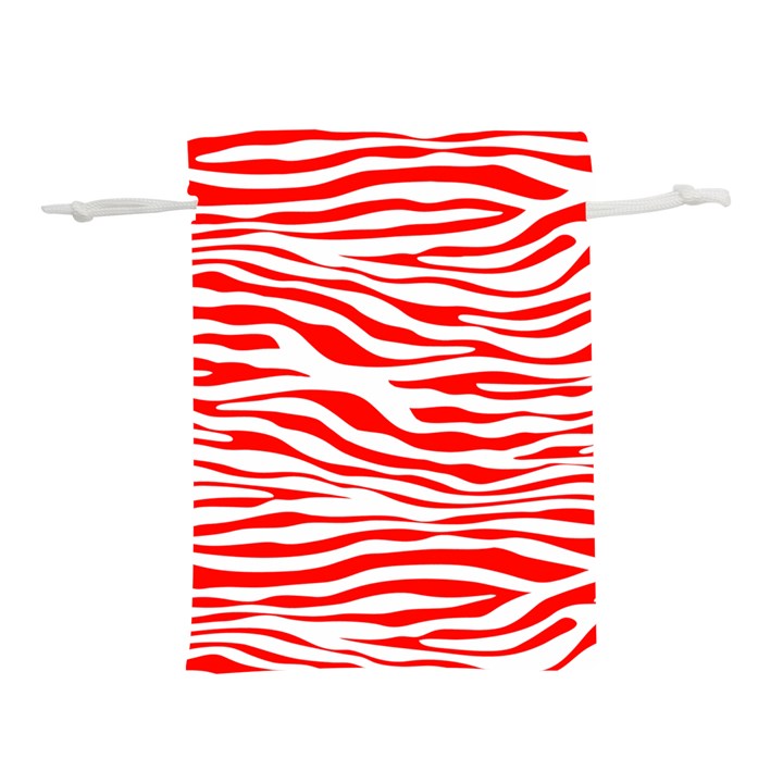 Red and White Zebra Lightweight Drawstring Pouch (S)