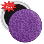 Purple Big Cat Pattern 3  Magnets (10 pack)  Front