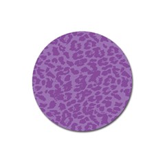 Purple Big Cat Pattern Magnet 3  (round) by Angelandspot