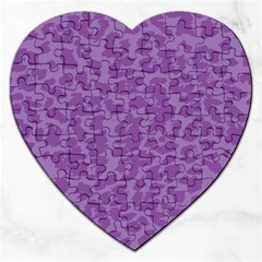 Purple Big Cat Pattern Jigsaw Puzzle (heart) by Angelandspot