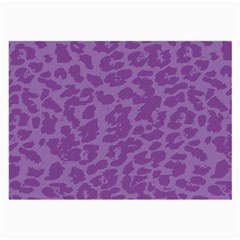 Purple Big Cat Pattern Large Glasses Cloth by Angelandspot