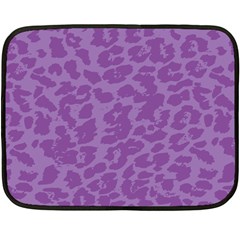 Purple Big Cat Pattern Double Sided Fleece Blanket (mini)  by Angelandspot