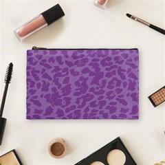 Purple Big Cat Pattern Cosmetic Bag (medium) by Angelandspot