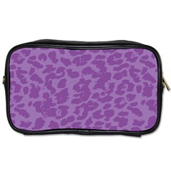 Purple Big Cat Pattern Toiletries Bag (one Side) by Angelandspot