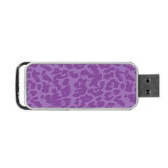 Purple Big Cat Pattern Portable Usb Flash (two Sides) by Angelandspot