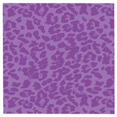 Purple Big Cat Pattern Wooden Puzzle Square