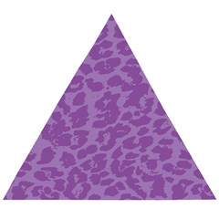 Purple Big Cat Pattern Wooden Puzzle Triangle by Angelandspot