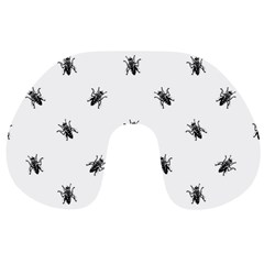 Housefly Drawing Motif Print Pattern Travel Neck Pillow