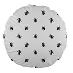 Housefly Drawing Motif Print Pattern Large 18  Premium Flano Round Cushions