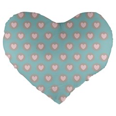 Stir Crazy For You - Blue  Large 19  Premium Heart Shape Cushions by MooMoosMumma