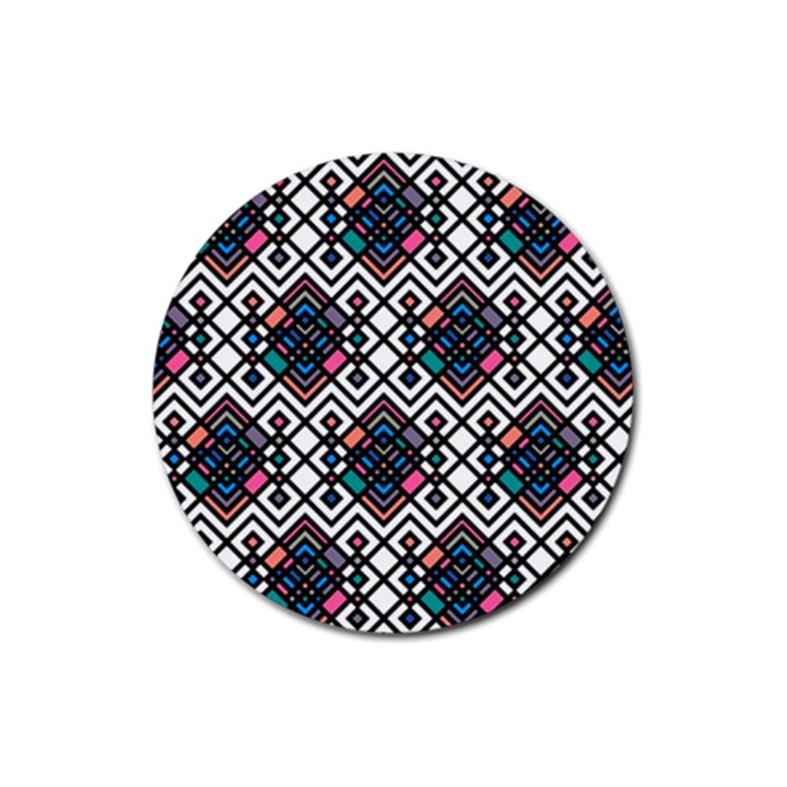 Boho Geometric Rubber Round Coaster (4 pack) 